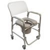 Silla de aluminio con inodoro y ruedas