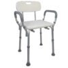 Silla de ducha / baño con respaldo y brazos regulable en altura