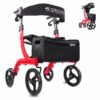 andador con ruedas y asiento. Plegable, con respaldo y cesta delantera INVICTO X1