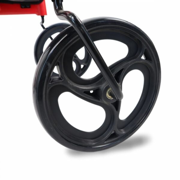 Andador de cuatro ruedas grandes, plegable con asiento, respaldo y cesta delantera INVICTO X
