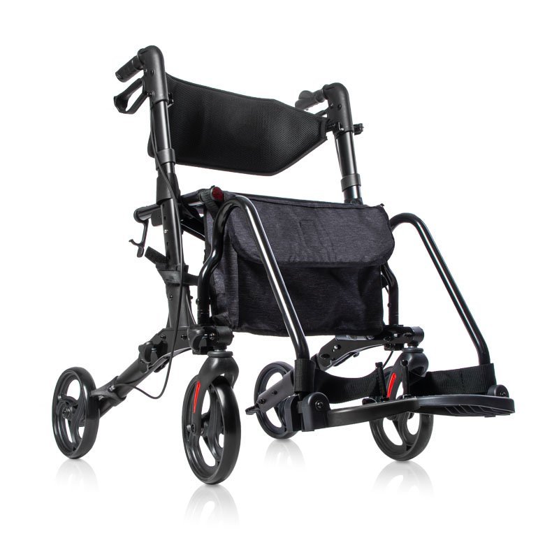 Andador y silla de ruedas 2 en 1 para personas mayores Magnus Plus